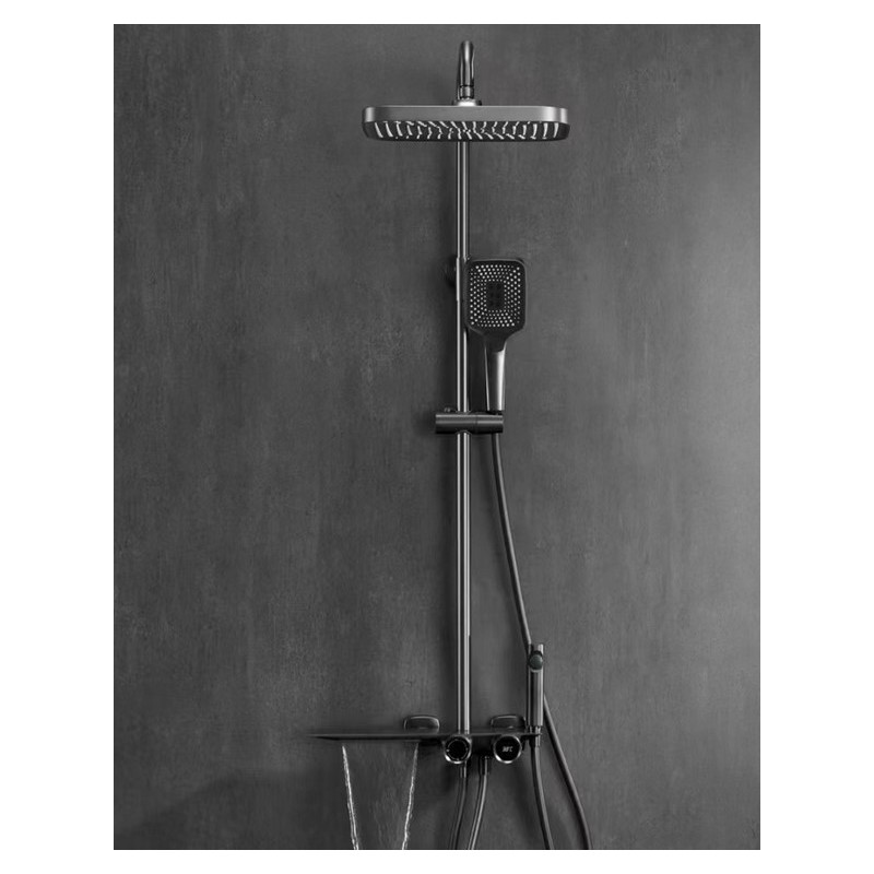 Set coloana de dus Luxury, 4 functii, display digital,calitate premium, Gri antracit, Q2 Set coloana de dus Luxury, 4 functii, display digital,calitate premium, Gri antracit, Q2