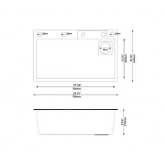 Set chiuveta bucatarie multifunctionala, statie de lucru, dus extractibil, spalator pahare, dozator sapun, Aurie