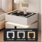 Noptiera smart, incarcare wireless, sertar tip seif, senzor de miscare, lumina ambientala, ALB