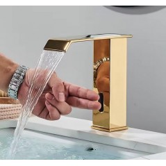 Baterie Lavoar Baie cu senzor, eleganta, Aurie