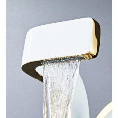 Baterie Lavoar Baie Eleganta, Design Modern, Auriu si Alb